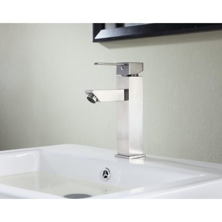ANZZI Pygmy Single Hole Single Handle Bathroom Faucet in Brushed Nickel L-AZ112BN